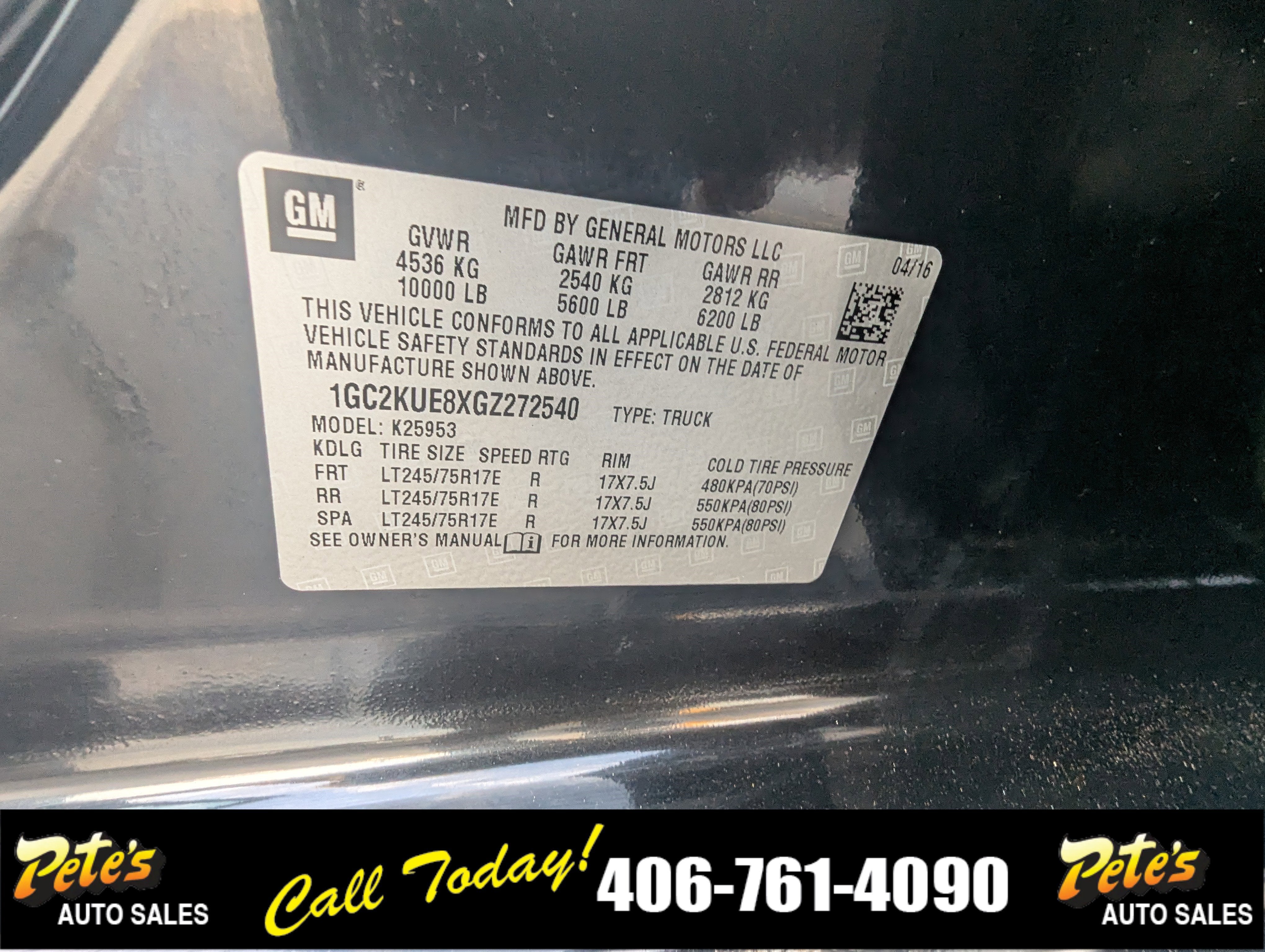 2016 Chevrolet Silverado 2500HD 6.6L Diesel