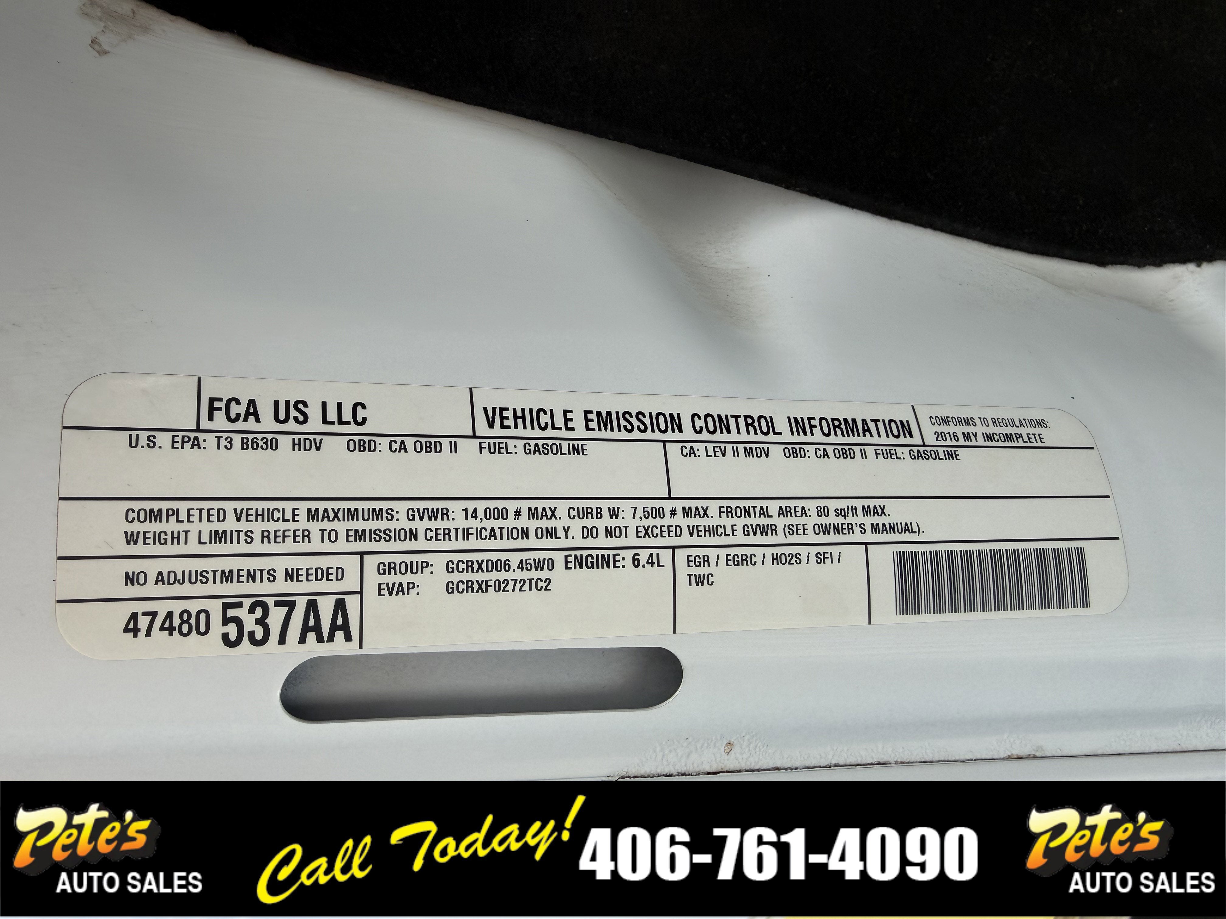 2016 RAM 3500 4WD Utility Box